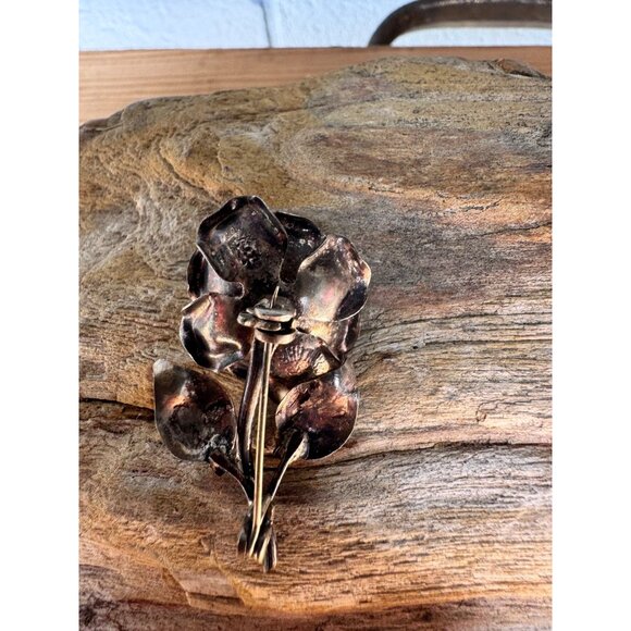 Sterling Silver Rose Flower Brooch Pin Floral Jewelry Hallmarked 925 2" - Picture 3 of 8